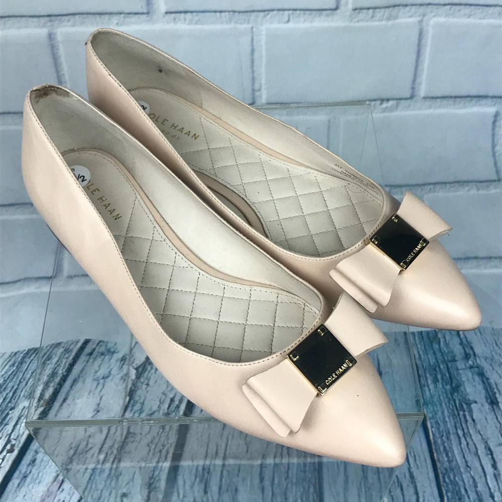 Cole Haan Tan Leather Bow Ballet Flats 7.5